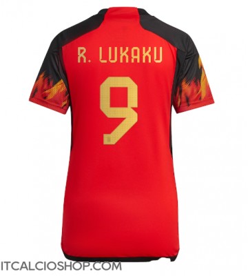 Belgio Romelu Lukaku #9 Prima Maglia Femmina Mondiali 2022 Manica Corta